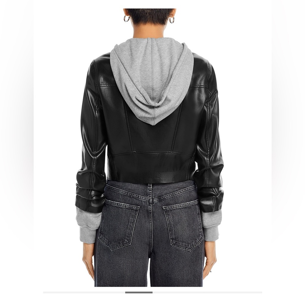 Cinq à Sept Evie Hooded Faux Leather Jacket - Picture 10 of 11